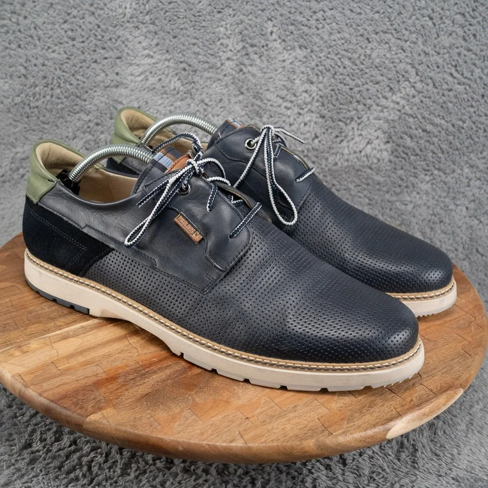 Pikolinos Olvera M8A-4222C1 Lace-Up Shoes Blue Leather Men's US 12 (EU 45)